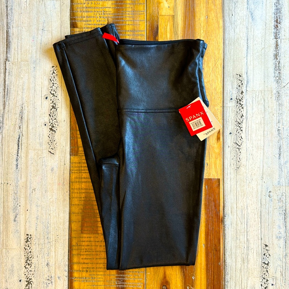 Spanx faux leather leggings.  Size Large.  Brand new, with tags.